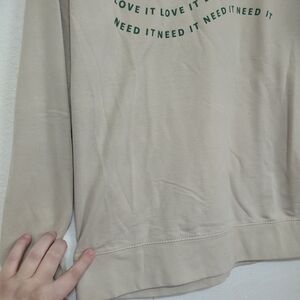 Starbucks Sweatshirt Mens M Beige Crew Neck Long Coffee Lover Cozy Fall